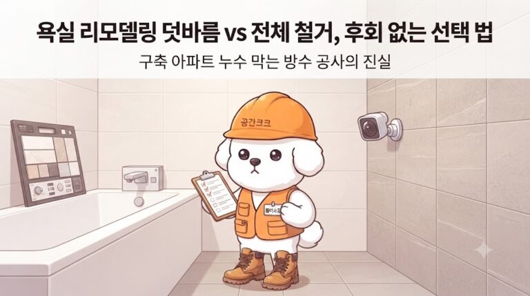 욕실 리모델링 덧바름 vs 전체 철거 방수, 우리 집에 맞는 선택은? (비용 & 누수 예방 총정리)