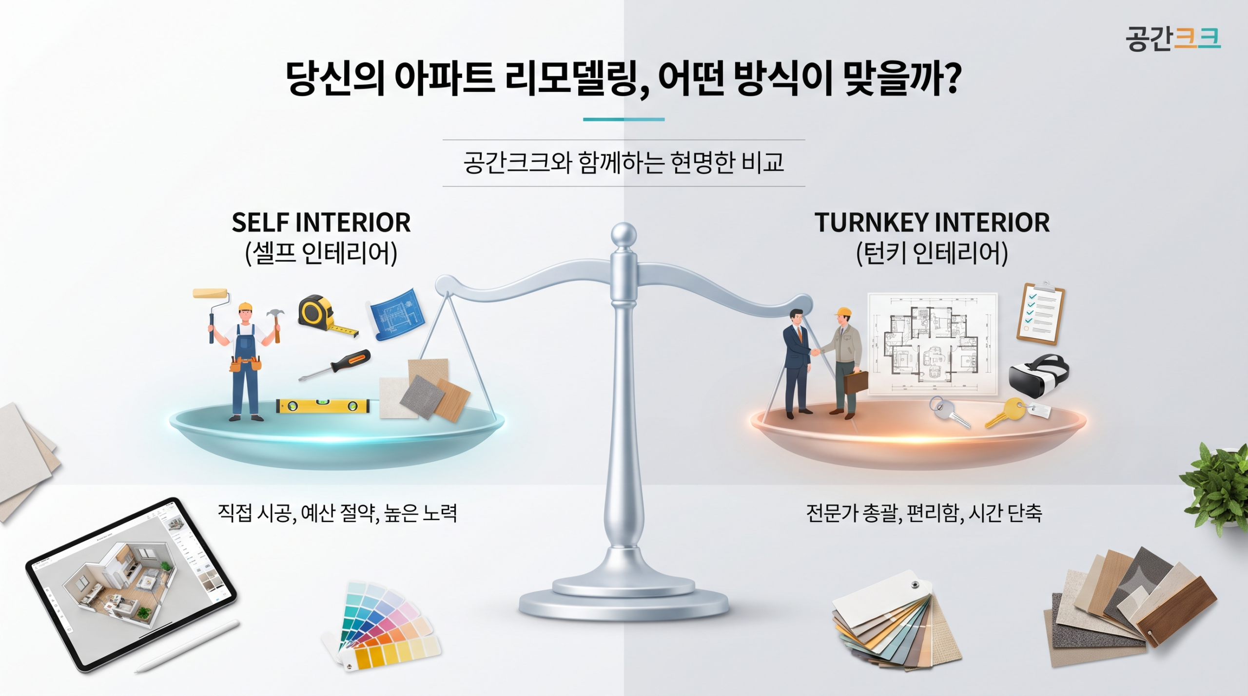 2026년 셀프 인테리어 vs 턴키 비용 차이, 현실적인 장단점 총정리