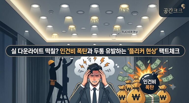 거실 다운라이트 떡칠? 인건비 폭탄과 두통 유발하는 ‘플리커 현상’ 팩트체크