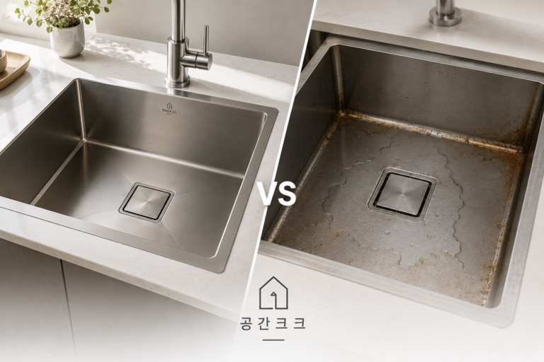 주방 로망 사각 싱크볼? 10만 원대 싼 맛에 달았다가 1년 만에 뜯어낸 진짜 이유! (국산 백조 vs 저가 중국산 팩트폭행)