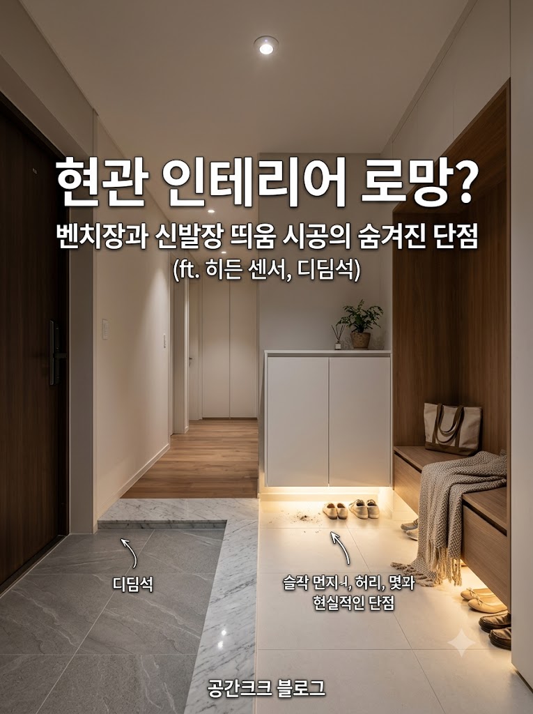 현관 인테리어 로망? 벤치장과 신발장 띄움 시공의 숨겨진 단점 (ft. 히든 센서, 디딤석)